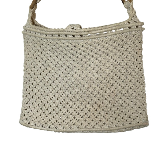 Vintage Crochet Shoulder Bag | Boho Knit Summer Purse - Picture 3 of 6